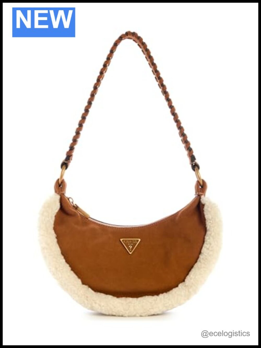 GUESS Amita Hobo Suede Shoulder Bag Antique Bronze Hardware Top Handle